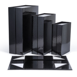 Elegant Black Gift Boxes Crocodile Leather Paper Gift Box for Gift Packaging, Bridesmaid Proposal Groomsmen Proposal Box,