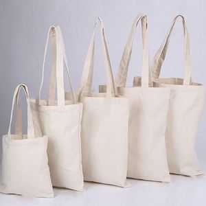 Low MOQ Natural Color Blank Cotton Canvas Tote <b>Bag</b> With Logo Printing for Women Shopping - Product Image 1