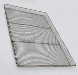 Custom Heating Resistant Stackable Stainless Steel Food Grade 304 Wire Mesh Tray Basket
