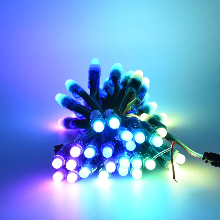 Christmas Outdoor Waterproof Rainbow Color Dc 5v 12v 12mm Ws2811 Ws2812 Black Rgb Addressable Led Pixel Module Led String Light