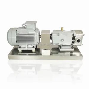 Miniatur saniter Cam pompa Rotor tinggi viskositas baja nirkarat Rotary Lobe pompa listrik untuk air dan cairan makanan kelas