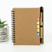 Carnet à spirales personnalisé en papier kraft avec notes personnalisées, format A6, mini-carnets avec stylo et notes autocollantes pour étudiants