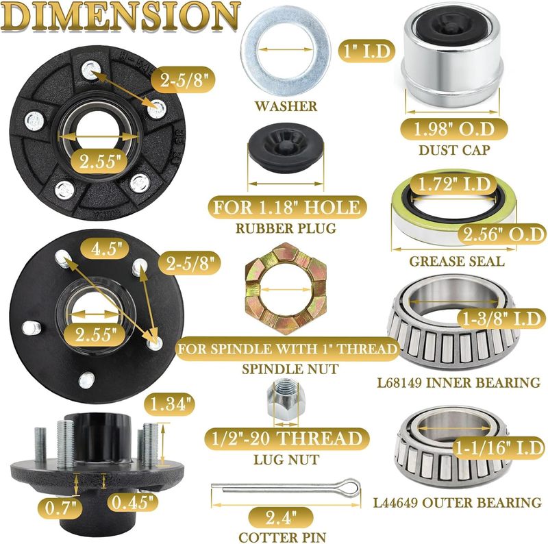 5 Lugs Idler Hub Kits 5