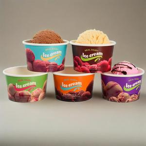 Gobelets en papier enduit à double paroi de qualité alimentaire personnalisés Gobelets en papier jetables pour crème glacée à emporter - Product Image 3