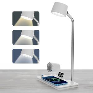 Lámpara de Mesa LED Inteligente con Carga Inalámbrica, Altavoz Bluetooth, Calendario Perpetuo de Escritorio, Lámpara de Protección Ocular, Luz Nocturna para Mesa de Noche - Product Image 3