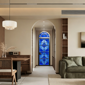 Cửa phòng tắm bằng thép nhôm, chống nước, màu đen, kiểu dáng châu Âu đơn giản, cửa mở quay, cửa rỗng, cửa tay quay, dùng cho căn hộ, phòng ngủ - Product Image 4