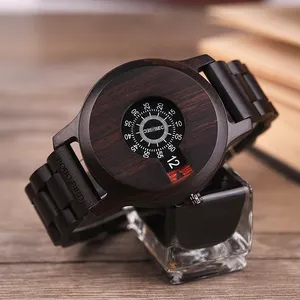 Fornitore diretto di fabbrica di nuova concezione in edizione limitata minimalista orologi in legno da uomo orologio da polso automatico di marca di lusso