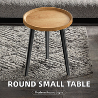 Table console ronde portable, petite table en bois, entrée, salon, chambre, bureau, salle d'étude, design moderne, rangement