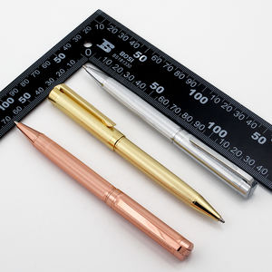 Stylo bille professionnel en métal rose doré de luxe avec logo de marque gravé, personnalisable - Product Image 6