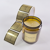 Autocollants personnalisés pour bougies, étiquettes de luxe - Autocollant personnalisé pour bougie, étiquettes pour bougies en film PET brillant imprimables