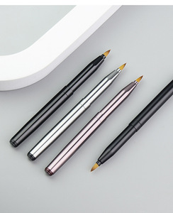 Ensemble de pinceaux de maquillage portables à tête unique <span class=keywords><strong>rétractable</strong></span>, poils synthétiques, pour fond de teint de voyage, avec logo personnalisé et marque privée - Product Image 1