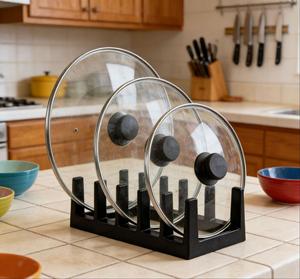 Étagère de rangement multifonctionnelle pour comptoir, support en plastique non pliable pour couvercles de casseroles et planches à découper - Product Image 1