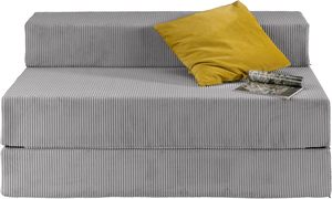 Folding Bean Bag Sofa Bed Floor <strong>Mattress</strong> with Grey Corduroy Fabric Cover Removable and Washable Cover Sleeping Surface - Product Image 5