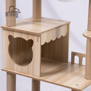 Easy Assemble Durable Multi- Level Wood Sisal Scratcher Post <strong>Cat</strong> <strong>Climbing</strong> <strong>Frame</strong> House Condo Hammock Large <strong>Cat</strong> Tree - Product Image 4