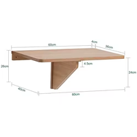 Vente en gros Bureau pliant mural Table à manger murale pliante en bois Table pliante en bois personnalisée pour économiser de l'espace