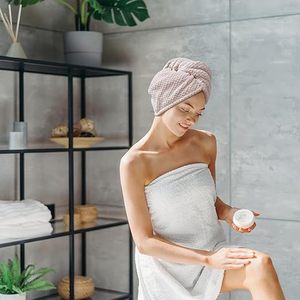 Luxury Woven Cotton Hair Drying Towel <b>Wrap</b> for Women Super Soft Quick Dry <b>Head</b> Turban Bath Spa - Product Image 5