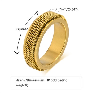 Good Quality Tungsten Steel <b>Ring</b> Stainless Steel Rotating <b>Rings</b> <b>for</b> <b>Mens</b> - Product Image 4