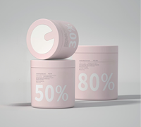 Tarros Redondos de Plástico PP Rosa de 300ml, 500ml y 1000ml con Tapa de Rosca, Envases Cosméticos para Mascarillas Capilares, Cremas Faciales y Exfoliantes Corporales