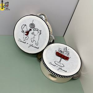 2025 nouveau Design mariage église fête faveur Percussion <span class=keywords><strong>Musical</strong></span> Mini tambourin tambour soie impression tambour à main à vendre prix - Product Image 6