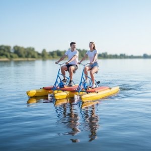 QIQU Vélo aquatique à coque rigide en PE et aluminium, 2 places, à faible entretien, pour usage commercial en station balnéaire - Product Image 1