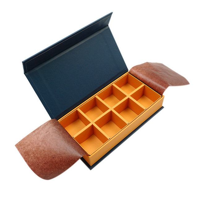 Wholesale Custom Magnetic Gift Box Gold Grid With Inside Divider