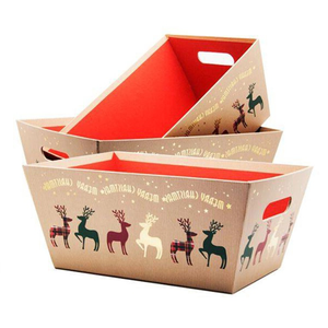 Caja de Regalo de Papel Color Rosa Pálido para Dulces Navideños - Product Image 3