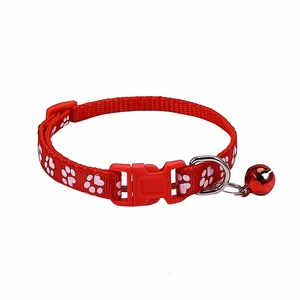 Factory Store 1.0 Large Stock Durable Nylon Cat <strong>Bell</strong> <strong>Collar</strong> with Cartoon Pet Paw Print Patch <strong>for</strong> <strong>Dog</strong> Neck Animal Pattern - Product Image 6