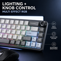 Keyboard Mekanik Nirkabel RGB Mouse Combo Dua Titik Empat GHz USB C Kit Gaming Laptop Desktop Ringkas