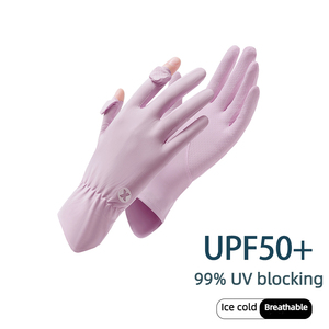 المرأة الصيف في الهواء الطلق قفازات الحماية من أشعة الشمس البنفسجية حرير بارد الجليد قفازات كتلة الشمس للقيادة - Product Image 2