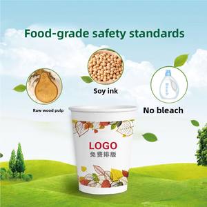 Gobelets en papier jetables à double paroi épaissis avec impression de logo pour usage commercial et domestique - Personnalisation du nom du magasin - Product Image 2