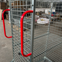 Chariot de picking robuste pour entrepôt avec échelle pliante, chariot logistique multi-niveaux en treillis métallique pour l'e-commerce