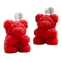 Bougie parfumée ours avec nœud papillon, décoration d'intérieur, cadeau de mariage, cadeau de Saint-Valentin, ornement, cire de soja mélangée faite à la main, coulée à la main