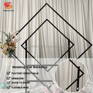 LEDA Modern Detachable Rhombic Metal Backdrop Black Iron <b>Frame</b> for <b>Wedding</b> & Birthday Parties-New Arrival - Product Image 3