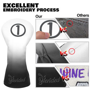 Ensemble de housses de tête de golf à livraison rapide, avec bande élastique, pour driver, style rétro - Product Image 2