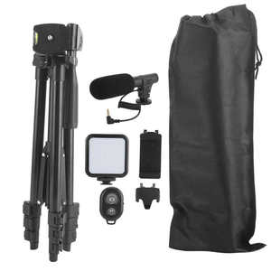 KIT-05LM Smartphone Vlogging Kit équipement d'enregistrement vidéo avec trépied obturateur de lumière de remplissage pour appareil photo téléphone Youtube <span class=keywords><strong>Tiktok</strong></span> live - Product Image 4