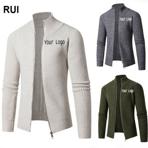 Chaqueta de Forro Polar con Cuello Alto Informal para Hombre, Color Sólido, Tejido Holgado, Cierre de Cremallera, Servicio OEM, Impermeable y Transpirable, Venta al por Mayor RUIQUWIN - Product Image 1