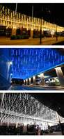 Guirlandes lumineuses LED imperméables à 8 tubes effet pluie de météores pour décorations de Noël et de fêtes