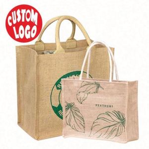 Bolsa de Yute Ecológica, Personalizable con Impresión OEM, Bolsa de Yute con Asas, Bolsa de Yute de Color - Product Image 1