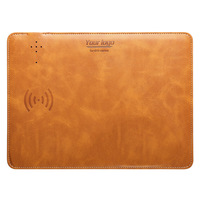 Tapis de souris étanche en cuir PU avec chargeur sans fil pour PC, ordinateur Portable, bureau, jeu, mignon