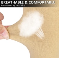 Chaussettes zippées de qualité en gros Chaussettes à fermeture éclair à bout ouvert Beige 20-30mmHg