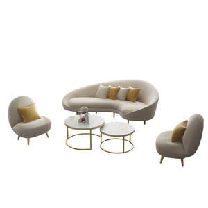 Ensemble <span class=keywords><strong>canapé</strong></span> et table basse en tissu créatif pour salon de beauté, éponge, design minimaliste moderne, forme irrégulière, aucun assemblage requis - Product Image 5