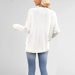 Nuovo Maglione Pullover <span class=keywords><strong>Basic</strong></span> da <span class=keywords><strong>Donna</strong></span> Coreano Autunno Inverno 2026 in Acrilico Lavorato a <span class=keywords><strong>Maglia</strong></span> Tinta Unita Girocollo Ampio Versatile - Product Image 5