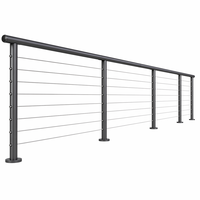 Système de balustrade de balcon en câble d'acier inoxydable à fixation latérale pour escalier intérieur de bâtiment – Usine chinoise