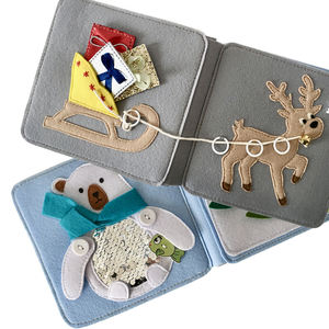Cadeaux de Noël OEM d'usine, livre d'activités en feutre silencieux, jouet éducatif <span class=keywords><strong>Montessori</strong></span> pour bébés de <span class=keywords><strong>6</strong></span> <span class=keywords><strong>mois</strong></span> et plus, premiers jouets pour tout-petits, personnalisé - Product Image 1