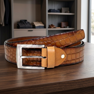 OEM Customized Vintage Cow Hide Factory Hot Selling Logo Printed Heavy Duty High Strength Waterproof Eco-Friendly Steel Buckle - Product Image 1