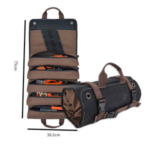 Sac à outils en tissu Oxford à grande capacité, multifonctionnel, à fermeture éclair, de style enroulable, pour la réparation, le rangement, les outils de quincaillerie - Product Image 2