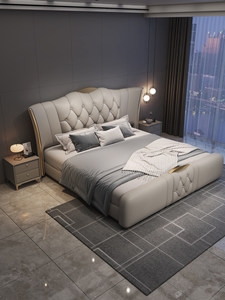 <span class=keywords><strong>Letto</strong></span> <span class=keywords><strong>Matrimoniale</strong></span> Moderno Minimalista di Alta Gamma <span class=keywords><strong>con</strong></span> <span class=keywords><strong>Materasso</strong></span> in Pelle Lussuoso da 1,8 Metri e <span class=keywords><strong>Letto</strong></span> Semplice <span class=keywords><strong>con</strong></span> Contenitore Morbido da 1,5 Metri - Product Image 2