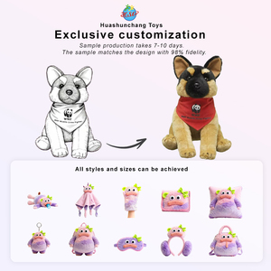 Juguete de perro de peluche de <span class=keywords><strong>pastor</strong></span> alemán personalizado OEM relleno de algodón PP - Product Image 1