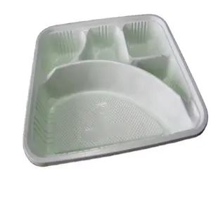 5 Compartments vacuum formed box disposable plastic food tray with lid