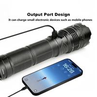 Lampe Torche Tactique LED Rechargeable USB, Ultra Lumineuse et Multifonction, Zoomable, Lanterne de 12000 Lumens